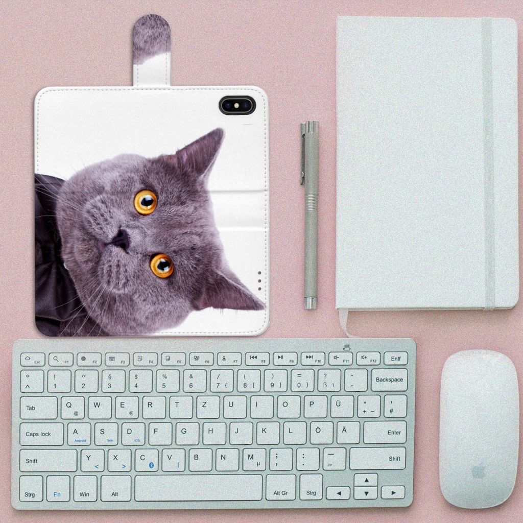 Apple iPhone Xs Max Telefoonhoesje met Pasjes Kat