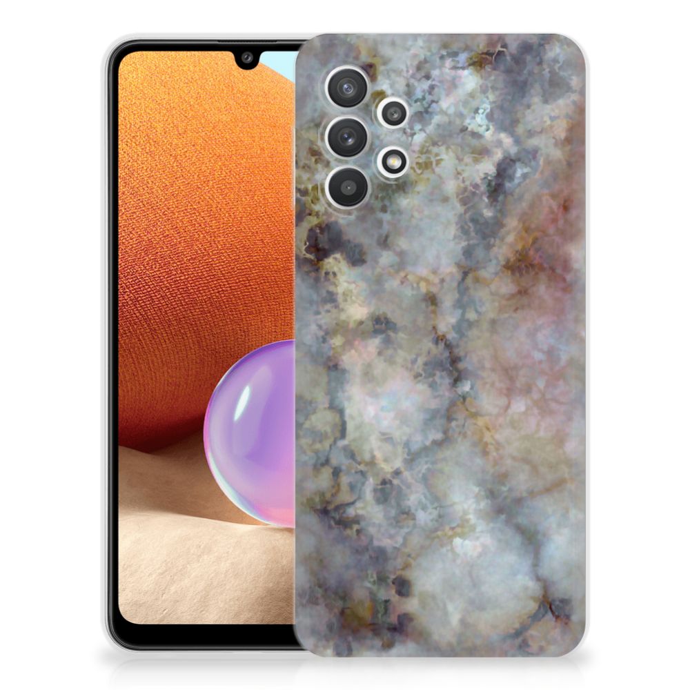 Samsung Galaxy A32 4G | A32 5G Enterprise Editie TPU Siliconen Hoesje Marmer Grijs B2C Telecom
