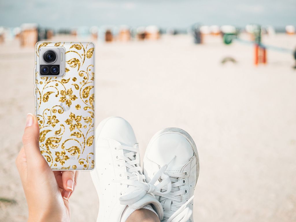 Motorola Moto X30 Pro TPU Case Gouden Bloemen B2C Telecom