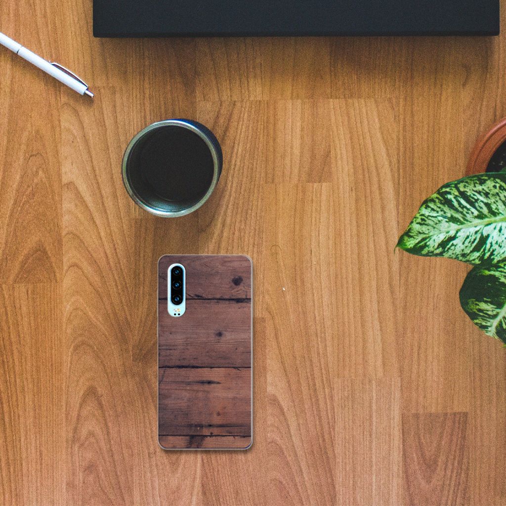 Huawei P30 Bumper Hoesje Old Wood