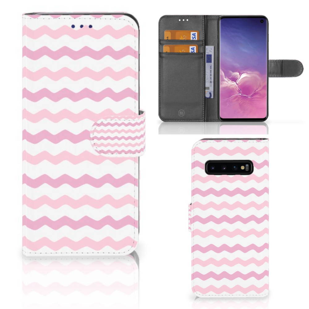 Samsung Galaxy S10 Telefoon Hoesje Waves Roze
