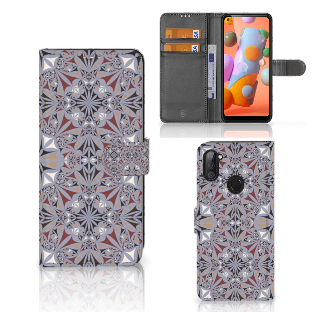 Samsung Galaxy M11 | A11 Bookcase Flower Tiles