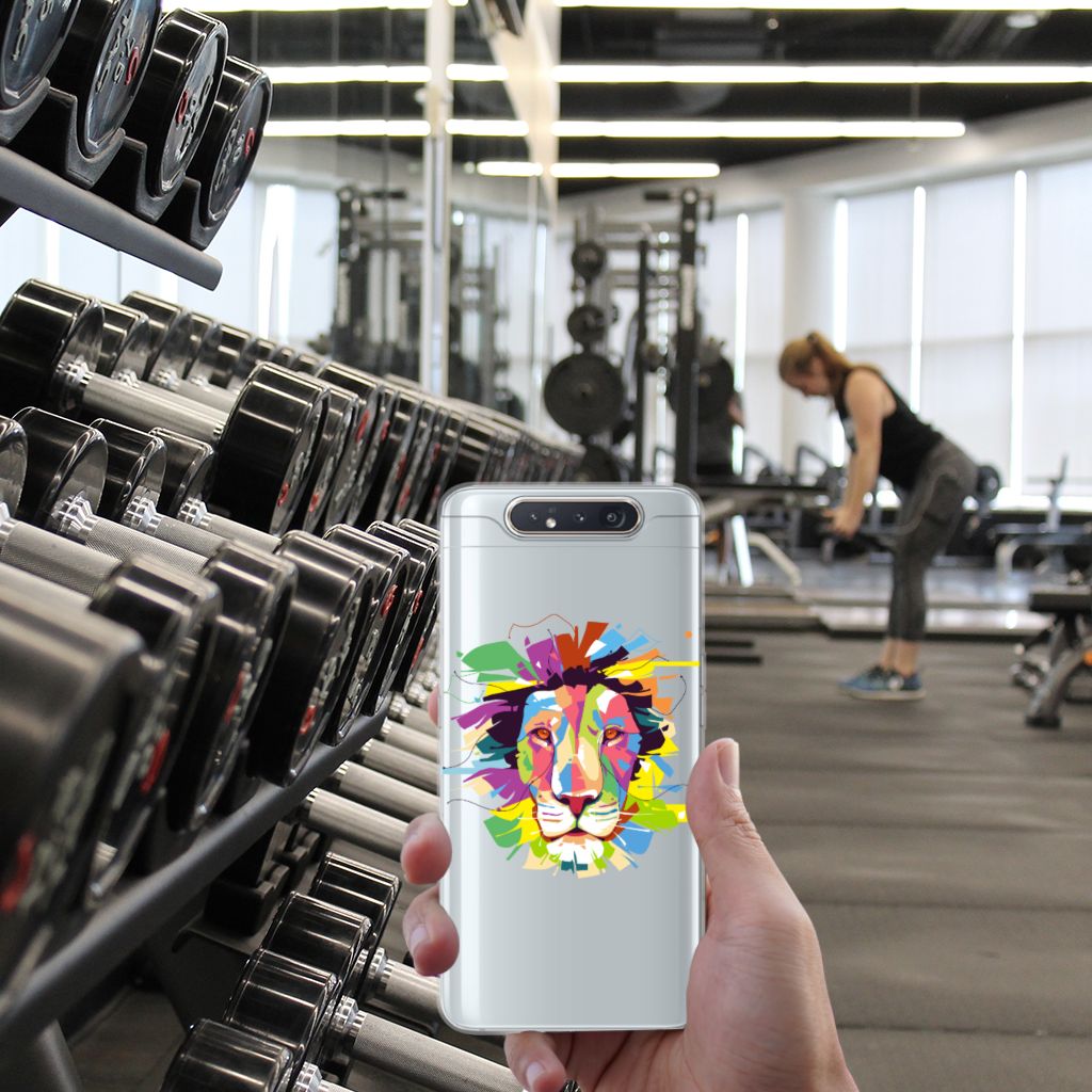 Samsung Galaxy A80 Telefoonhoesje met Naam Lion Color