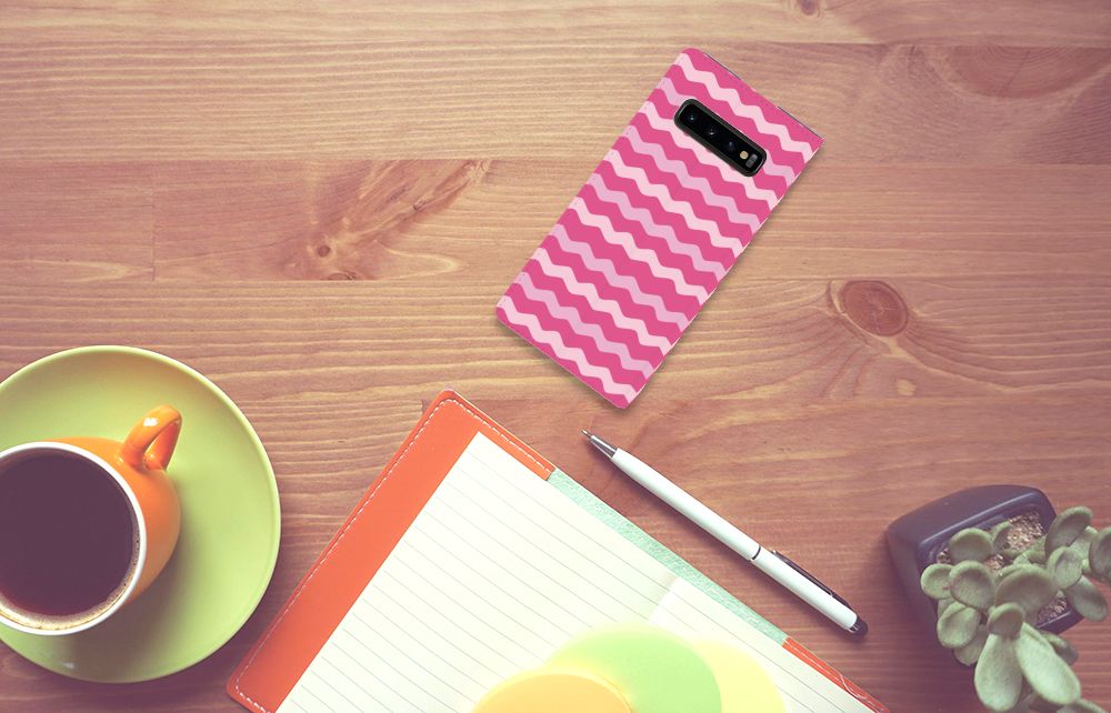 Samsung Galaxy S10 Plus Hoesje met Magneet Waves Pink
