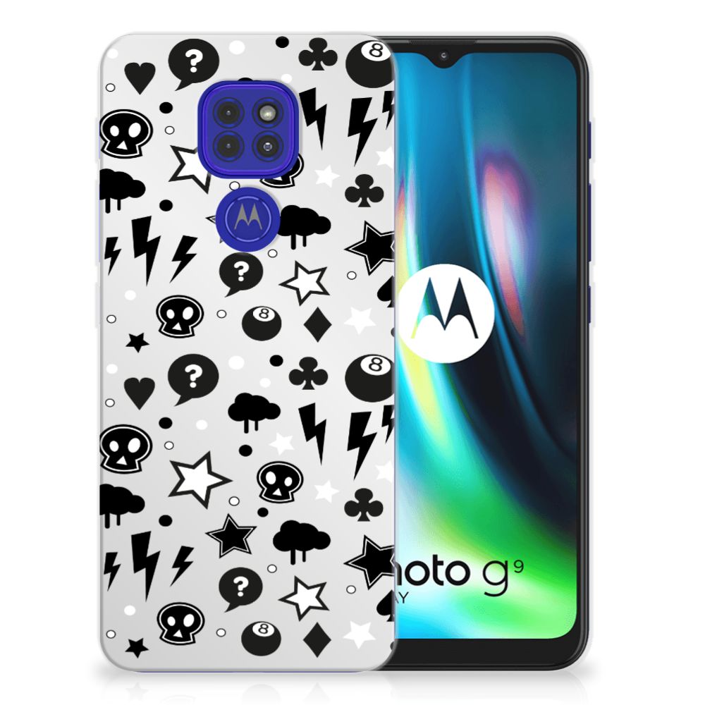 Silicone Back Case Motorola Moto G9 Play | E7 Plus Silver Punk B2C Telecom