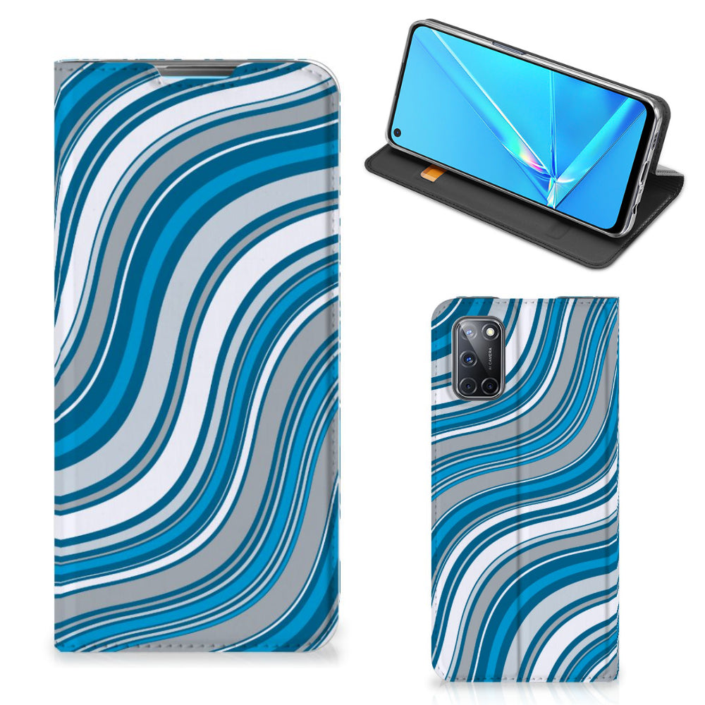 OPPO A52 | A72 Hoesje met Magneet Waves Blue