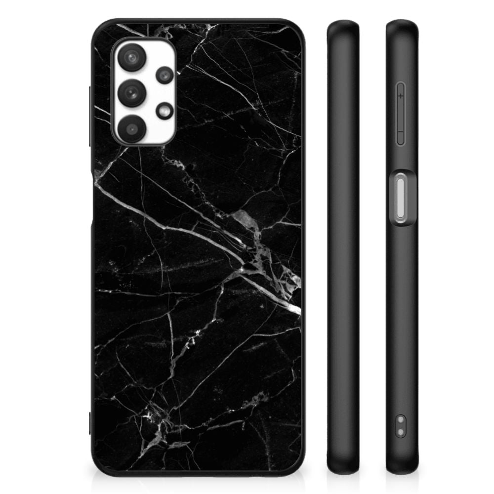 Samsung Galaxy A32 5G Marmeren Print Telefoonhoesje Marmer Zwart - Origineel Cadeau Vader B2C Telecom