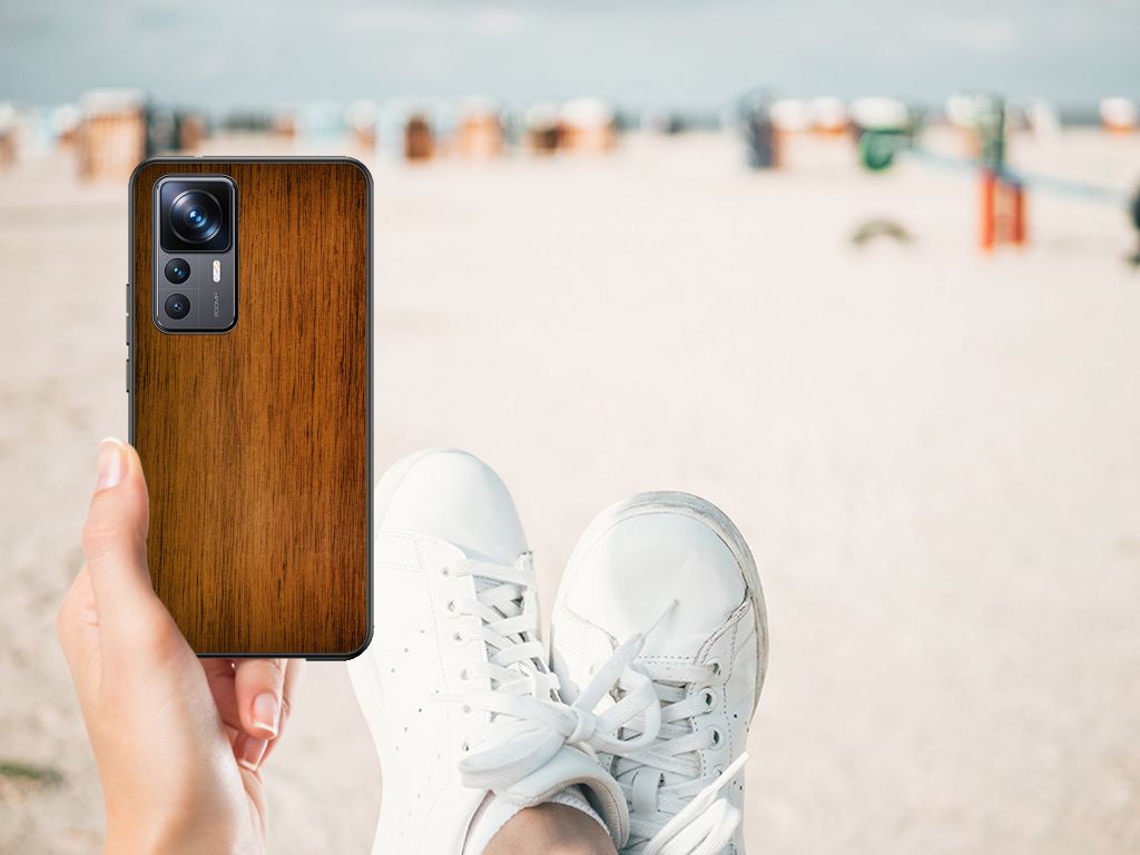 Xiaomi 12T | 12T Pro Houten Print Telefoonhoesje Donker Hout B2C Telecom