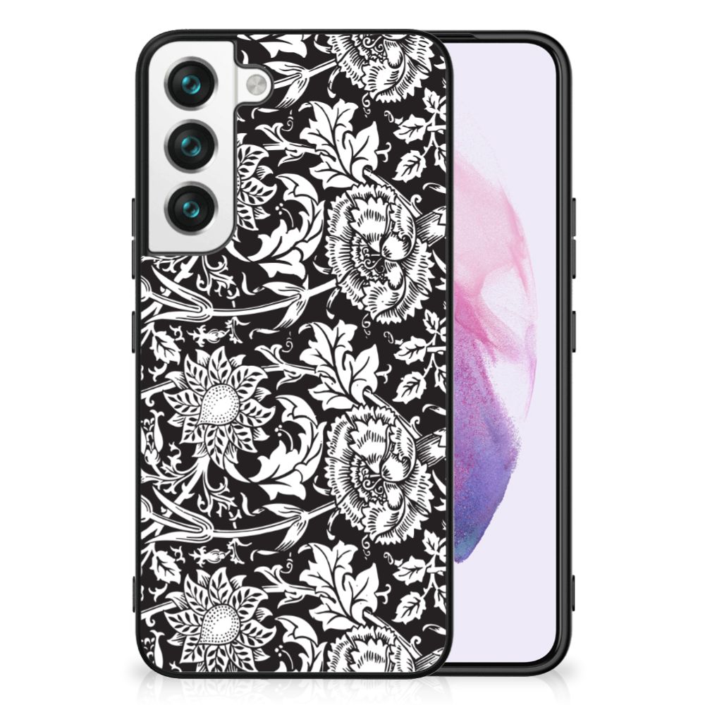 Samsung Galaxy S22 Bloemen Hoesje Black Flowers