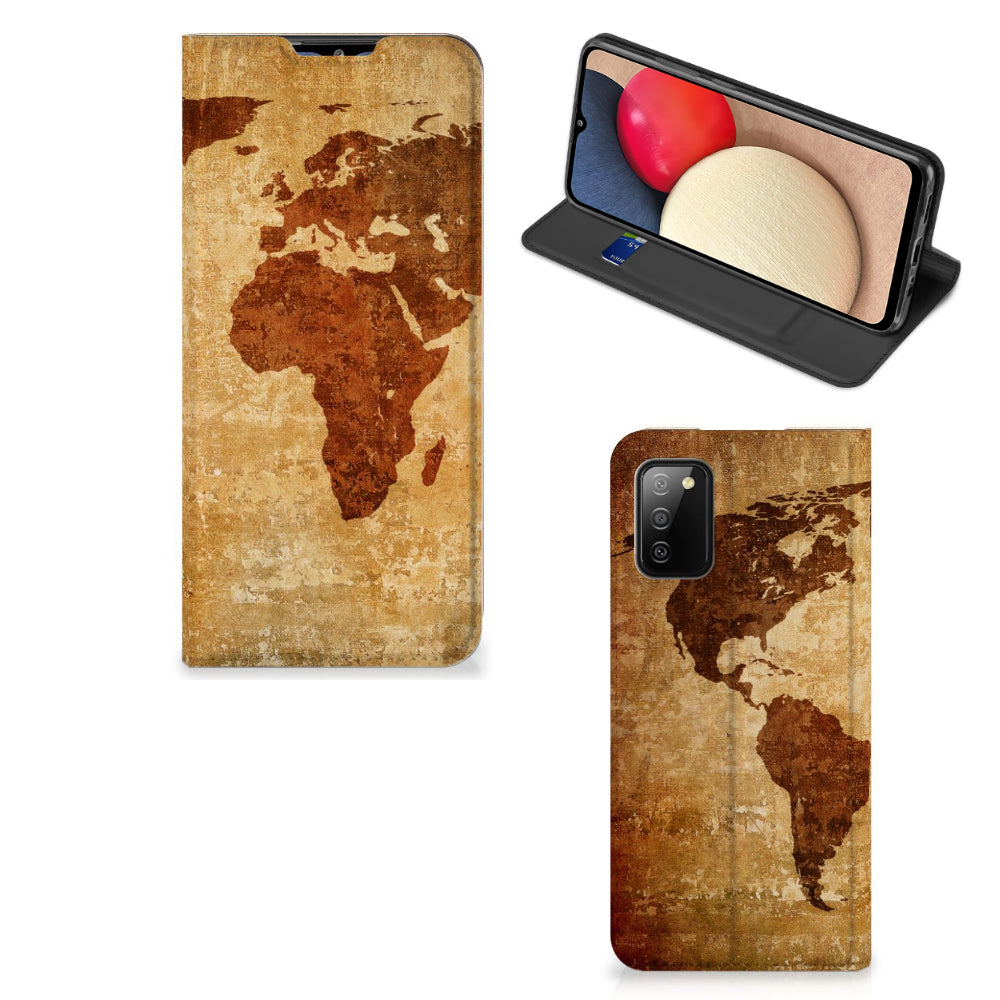 Samsung Galaxy M02s | A02s Book Cover Wereldkaart