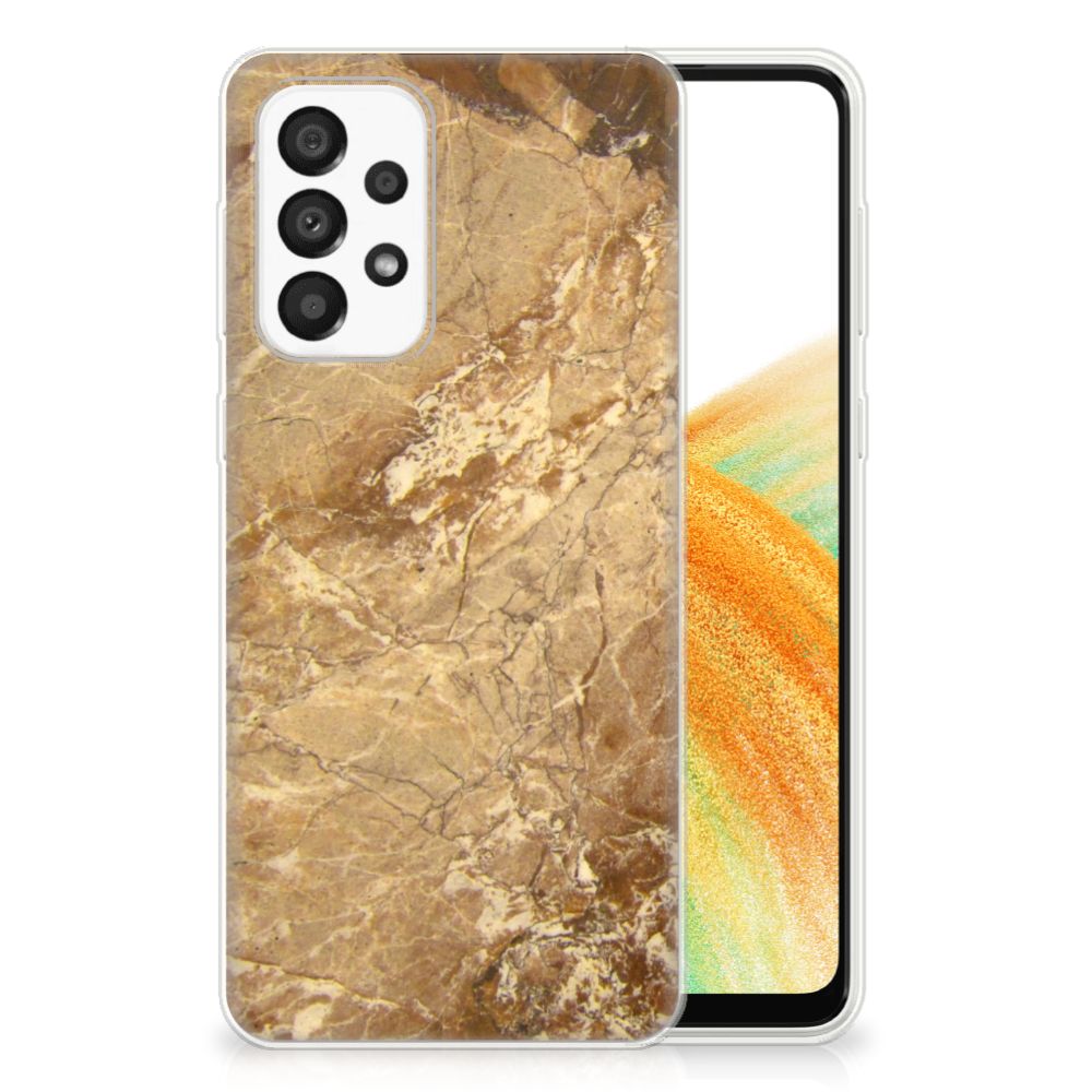 Samsung Galaxy A33 5G TPU Siliconen Hoesje Marmer Creme B2C Telecom