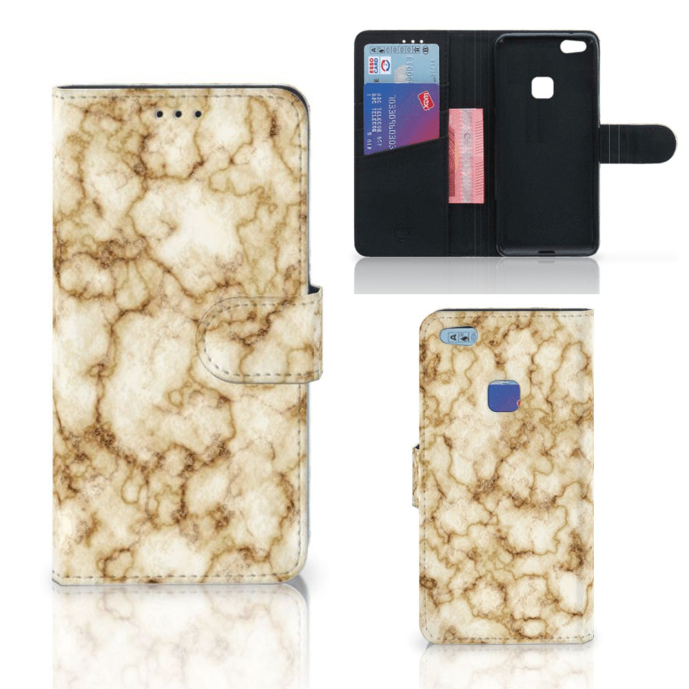 Huawei P10 Lite Bookcase Marmer Goud