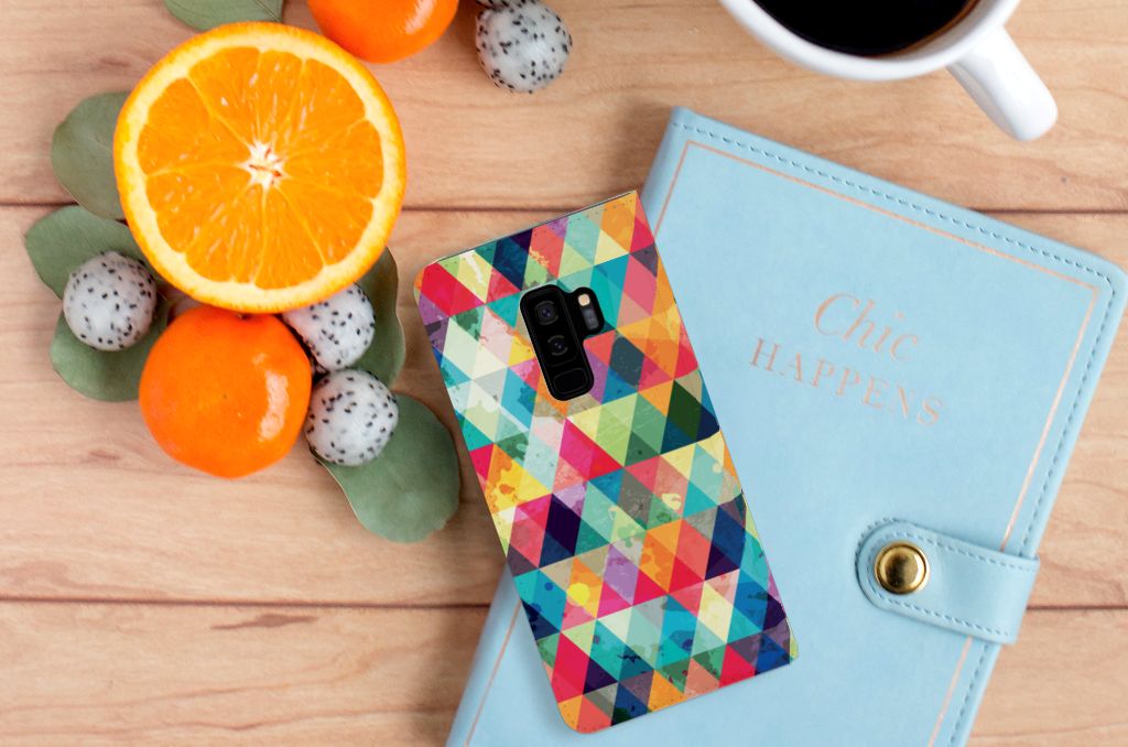 Samsung Galaxy S9 Plus Hoesje met Magneet Geruit
