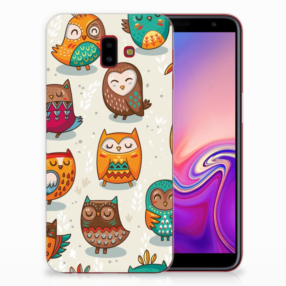 Samsung Galaxy J6 Plus (2018) TPU Hoesje Vrolijke Uilen