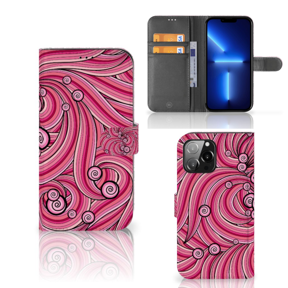 iPhone 13 Pro Max Hoesje Swirl Pink met kleurrijk en trendy design đ