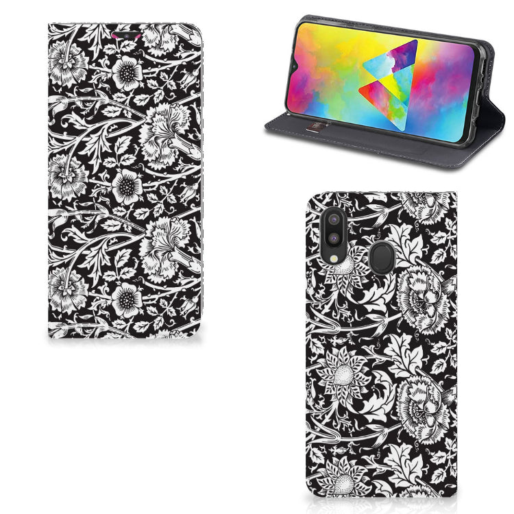 Samsung Galaxy M20 Smart Cover Black Flowers