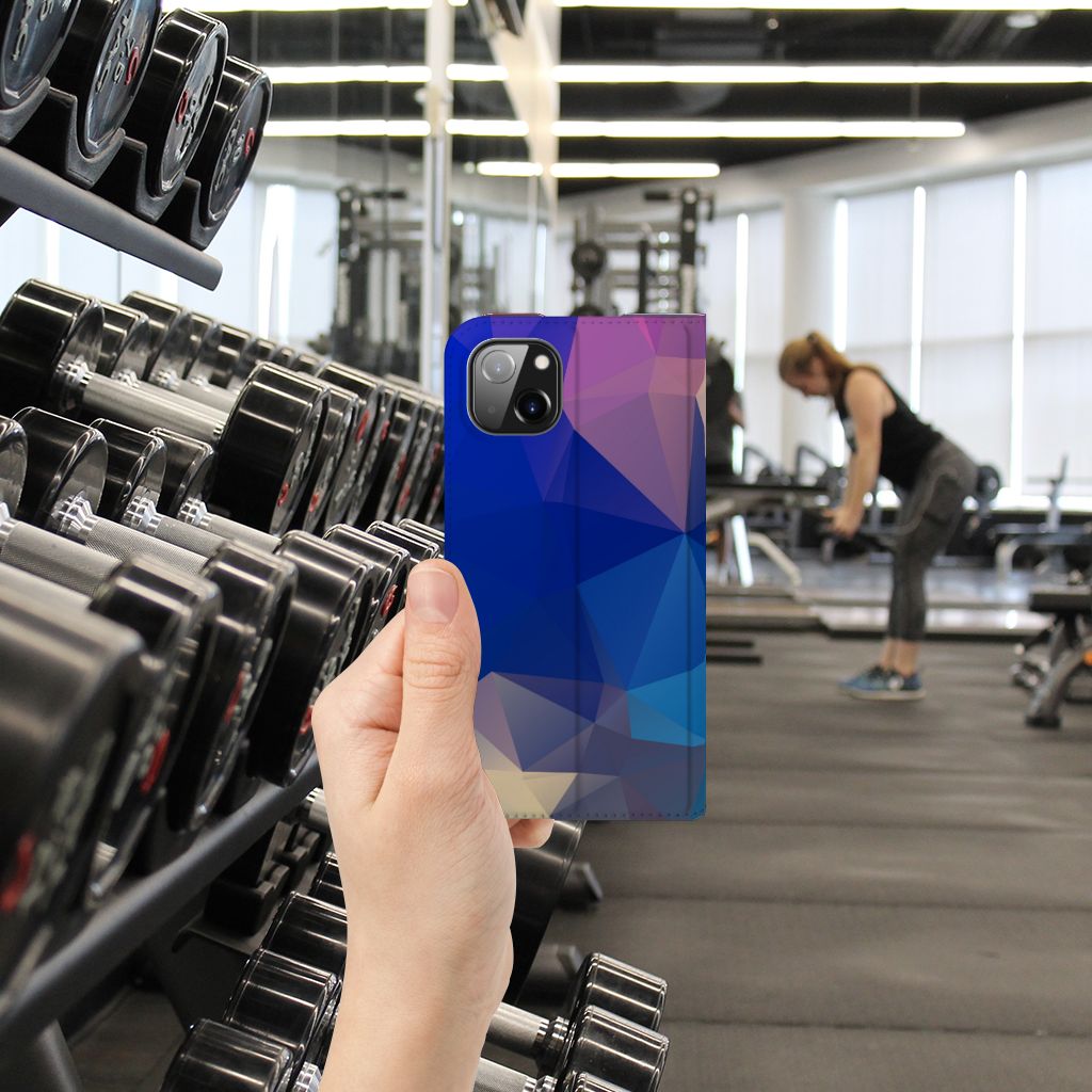 iPhone 14 Plus Stand Case Polygon Dark