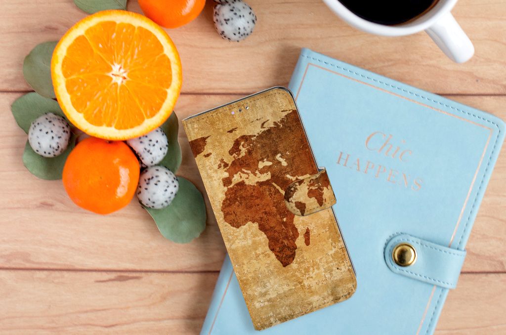 Samsung Galaxy A32 4G Flip Cover Wereldkaart