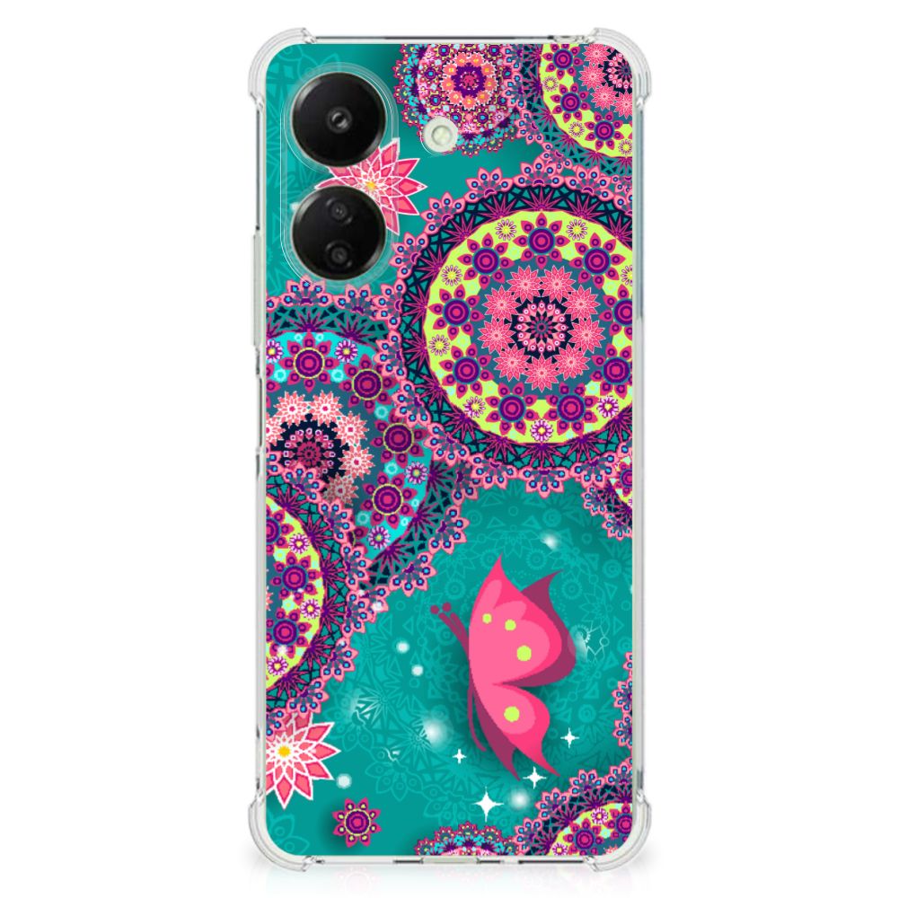 Xiaomi Redmi 13C 4G Back Cover Cirkels en Vlinders