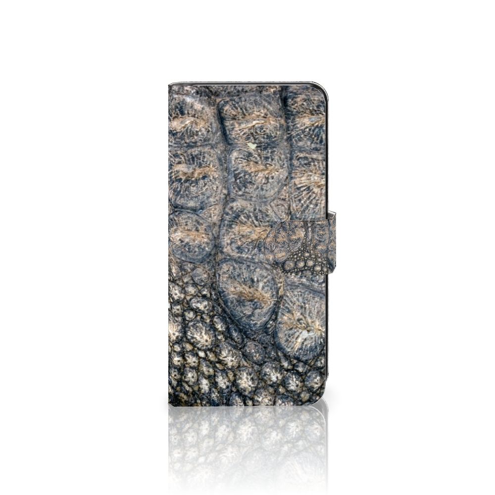 Motorola Edge 30 Neo Telefoonhoesje met Pasjes Krokodillenprint
