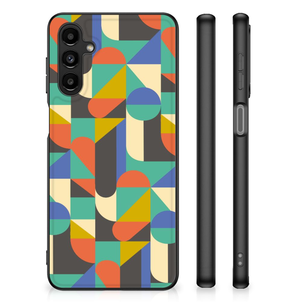 Samsung Galaxy A14 5G Back Case Funky Retro met kleurrijke geometrische patronen.