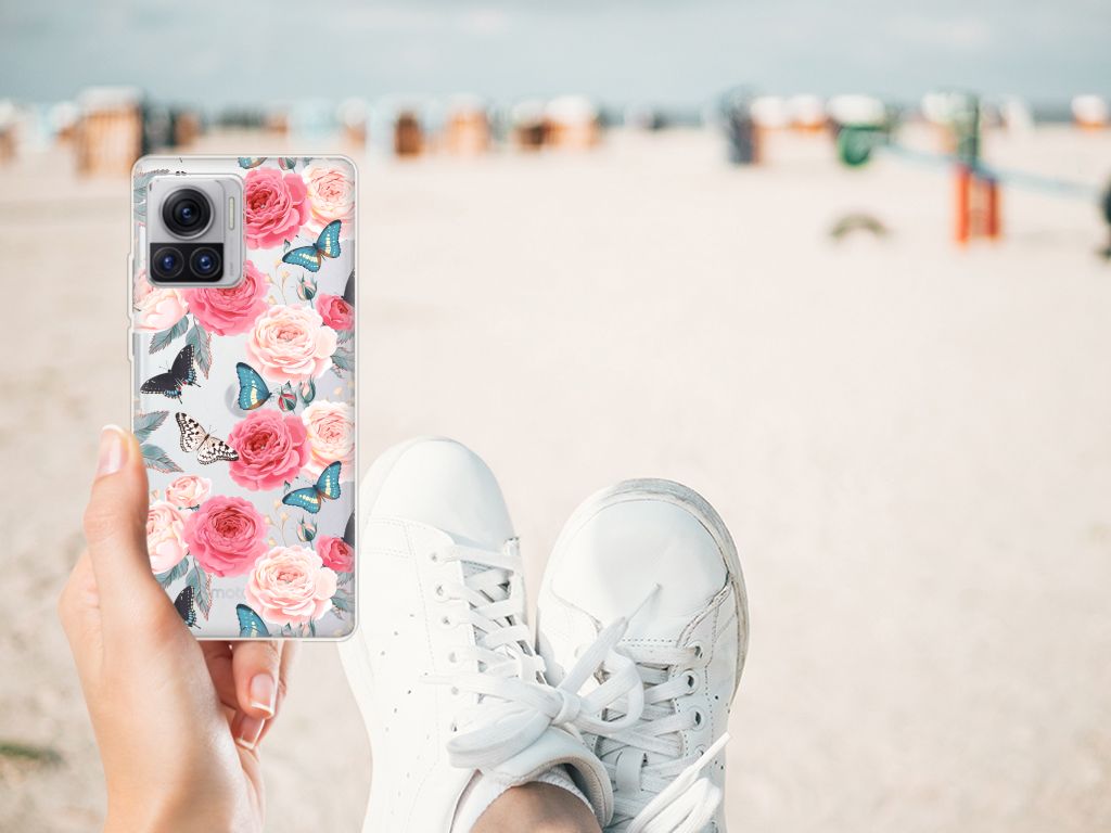 Motorola Moto X30 Pro TPU Case Butterfly Roses B2C Telecom