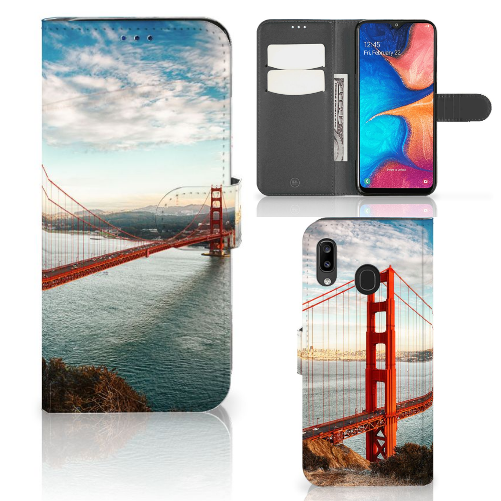 Samsung Galaxy A30 Flip Cover Golden Gate Bridge