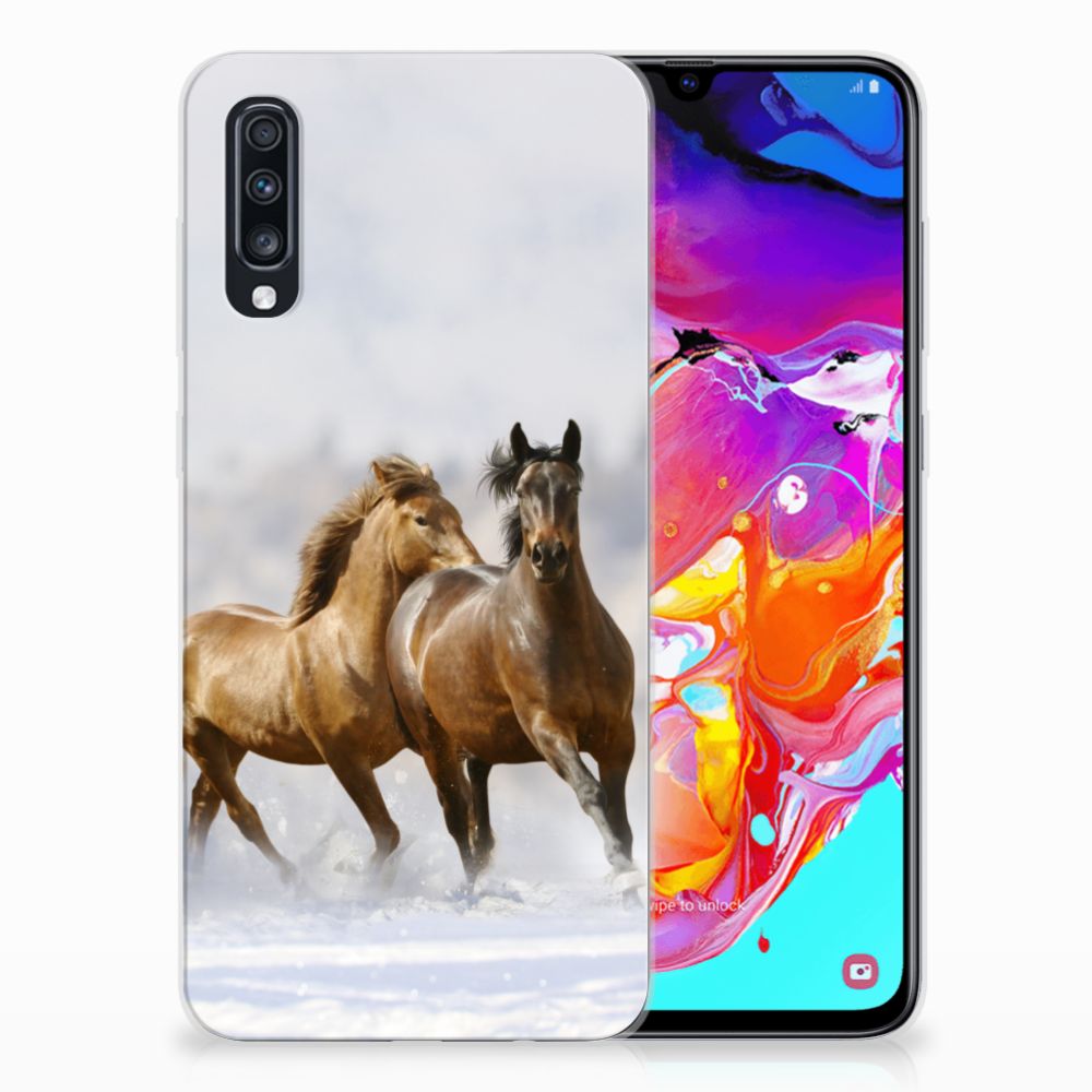 Samsung Galaxy A70 TPU Hoesje Paarden