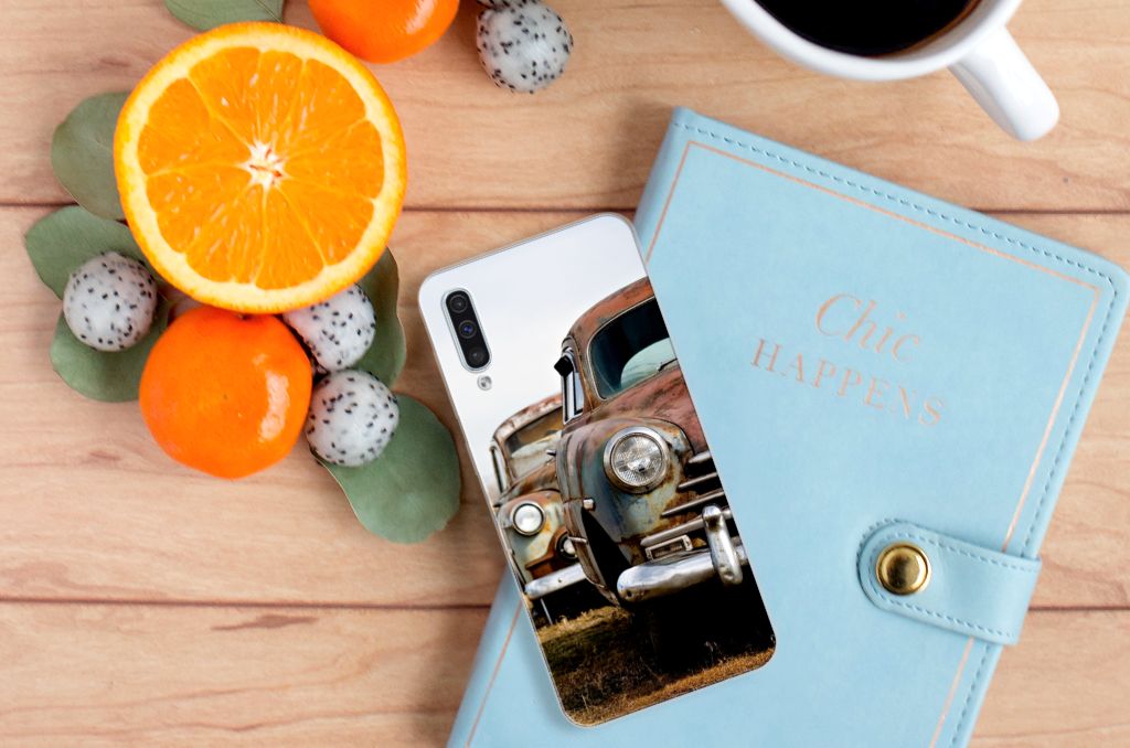 Samsung Galaxy A50 Siliconen Hoesje met foto Vintage Auto