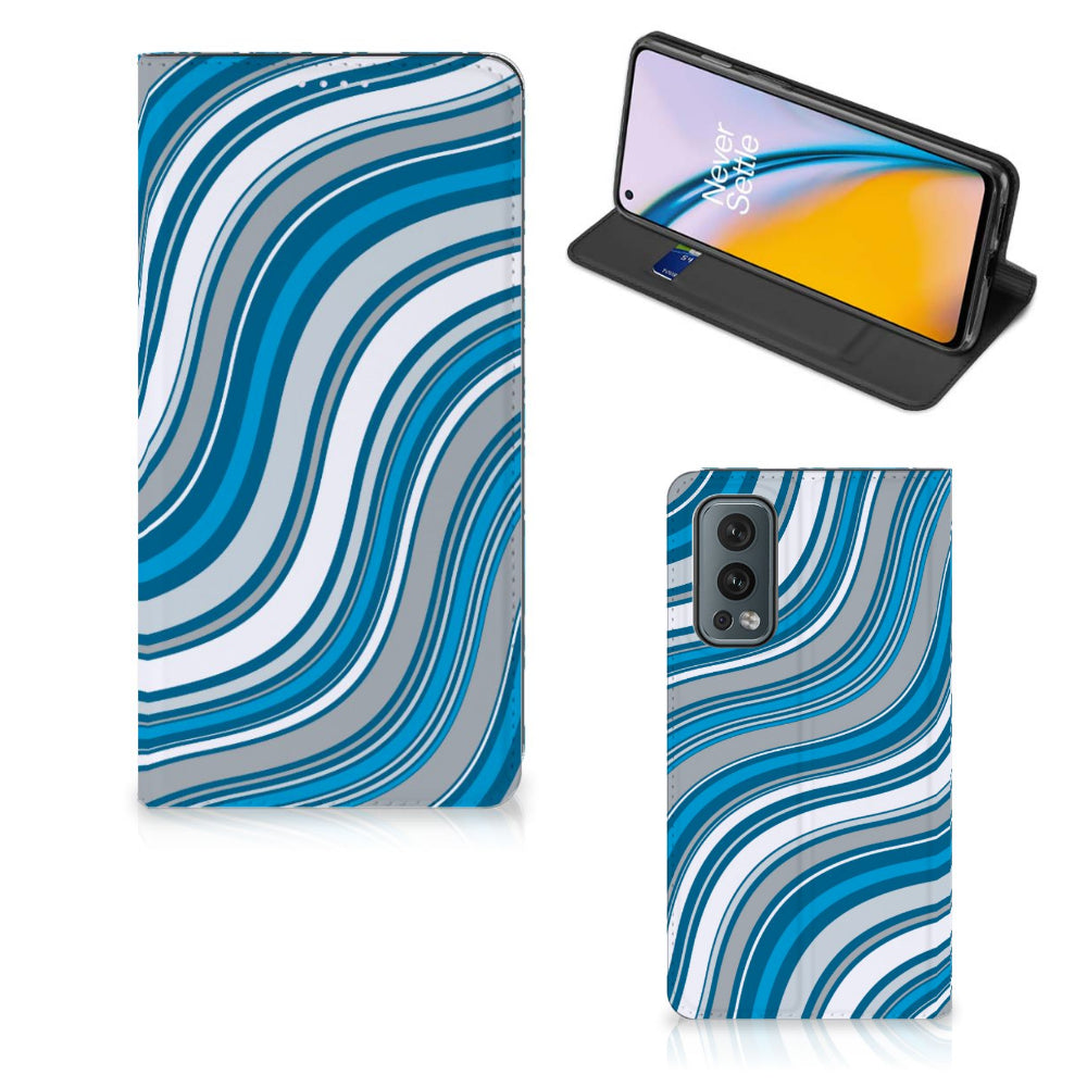 OnePlus Nord 2 5G Hoesje met Magneet Waves Blue