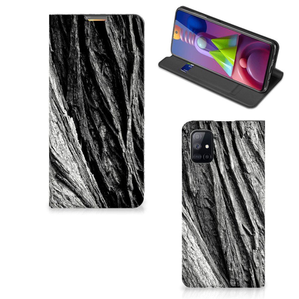 Book Wallet Case Samsung Galaxy M51 Boomschors Grijs - B2C Telecom