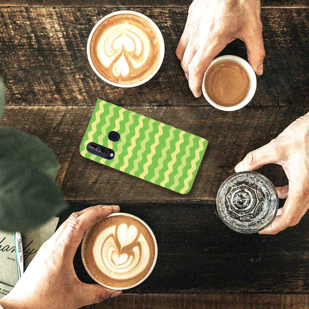 Samsung Galaxy A60 Hoesje met Magneet Waves Green