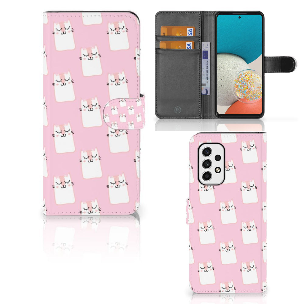 Samsung Galaxy A53 Telefoonhoesje met Pasjes Sleeping Cats