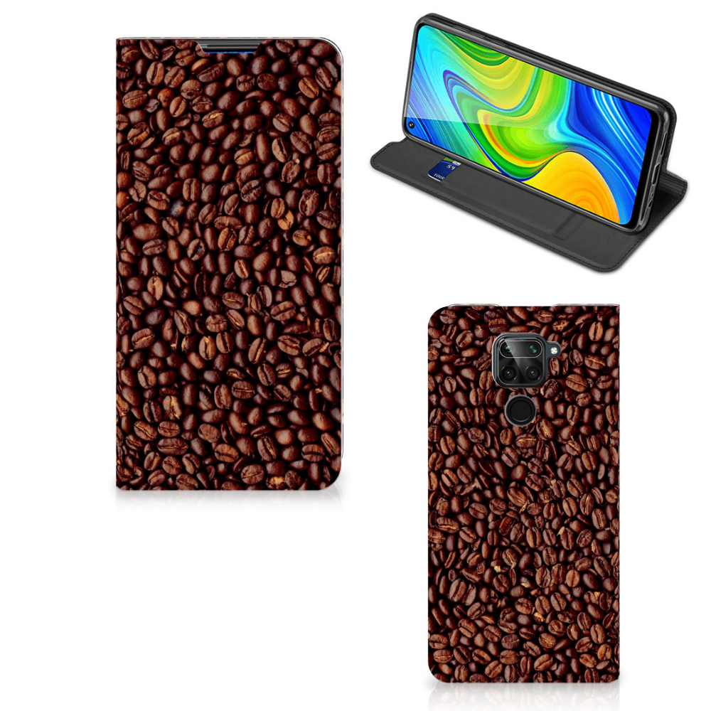 Xiaomi Redmi Note 9 Flip Style Cover Koffiebonen - B2C Telecom