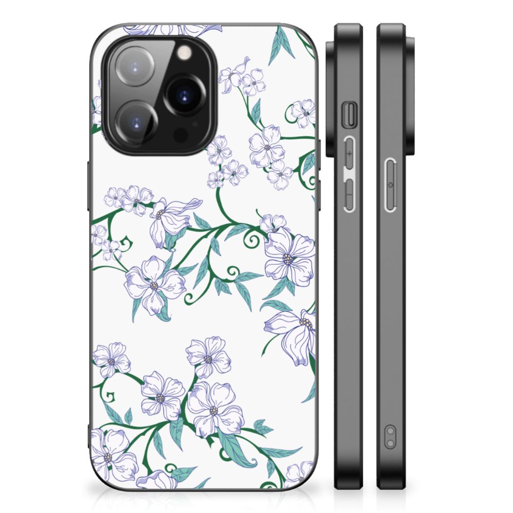 iPhone 14 Pro Max Uniek Bloemen Hoesje Blossom White