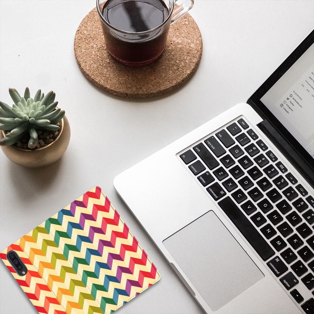 Samsung Galaxy A50 Hoesje met Magneet Zigzag Multi Color