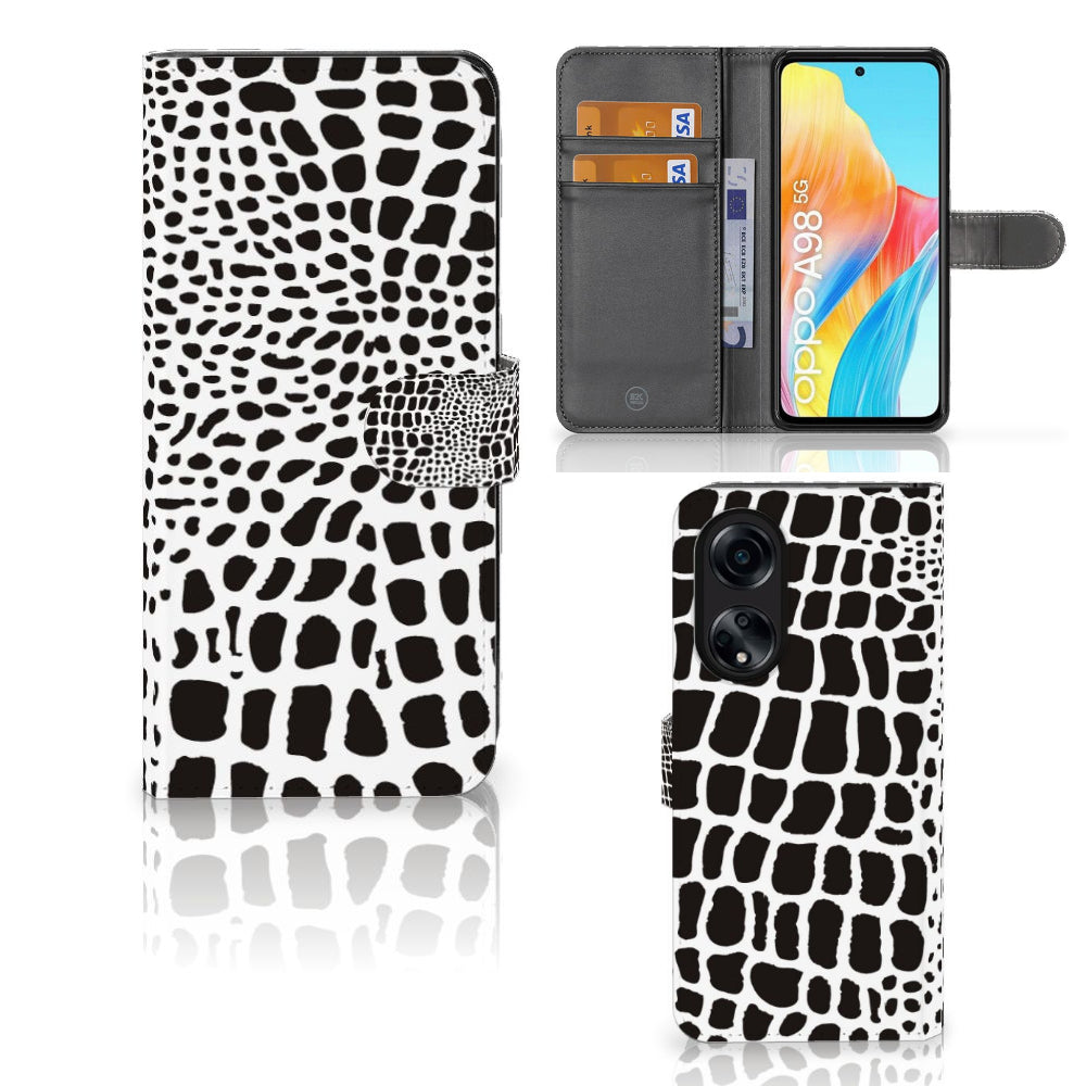 OPPO A98 5G Telefoonhoesje met Pasjes Slangenprint