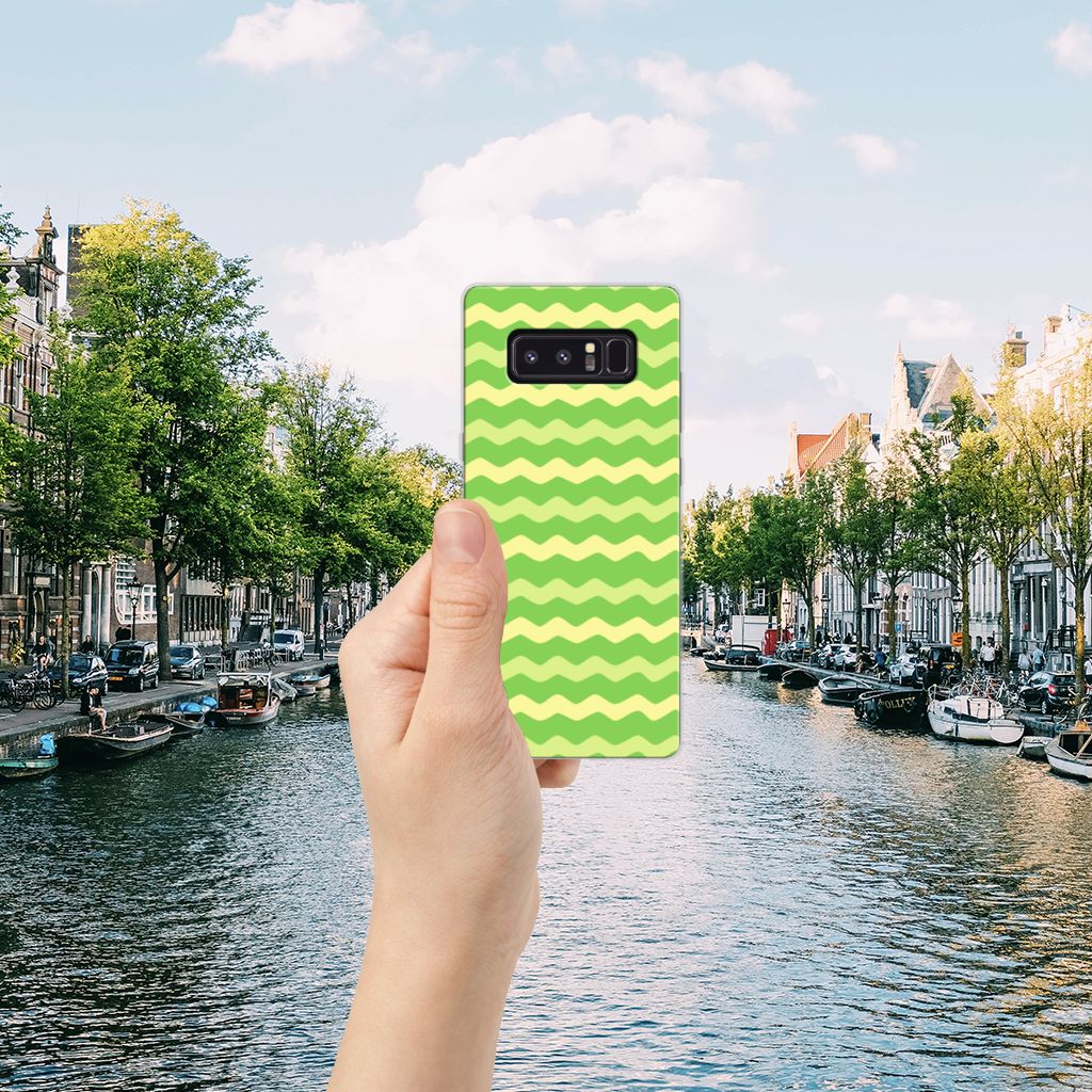Samsung Galaxy Note 8 TPU bumper Waves Green