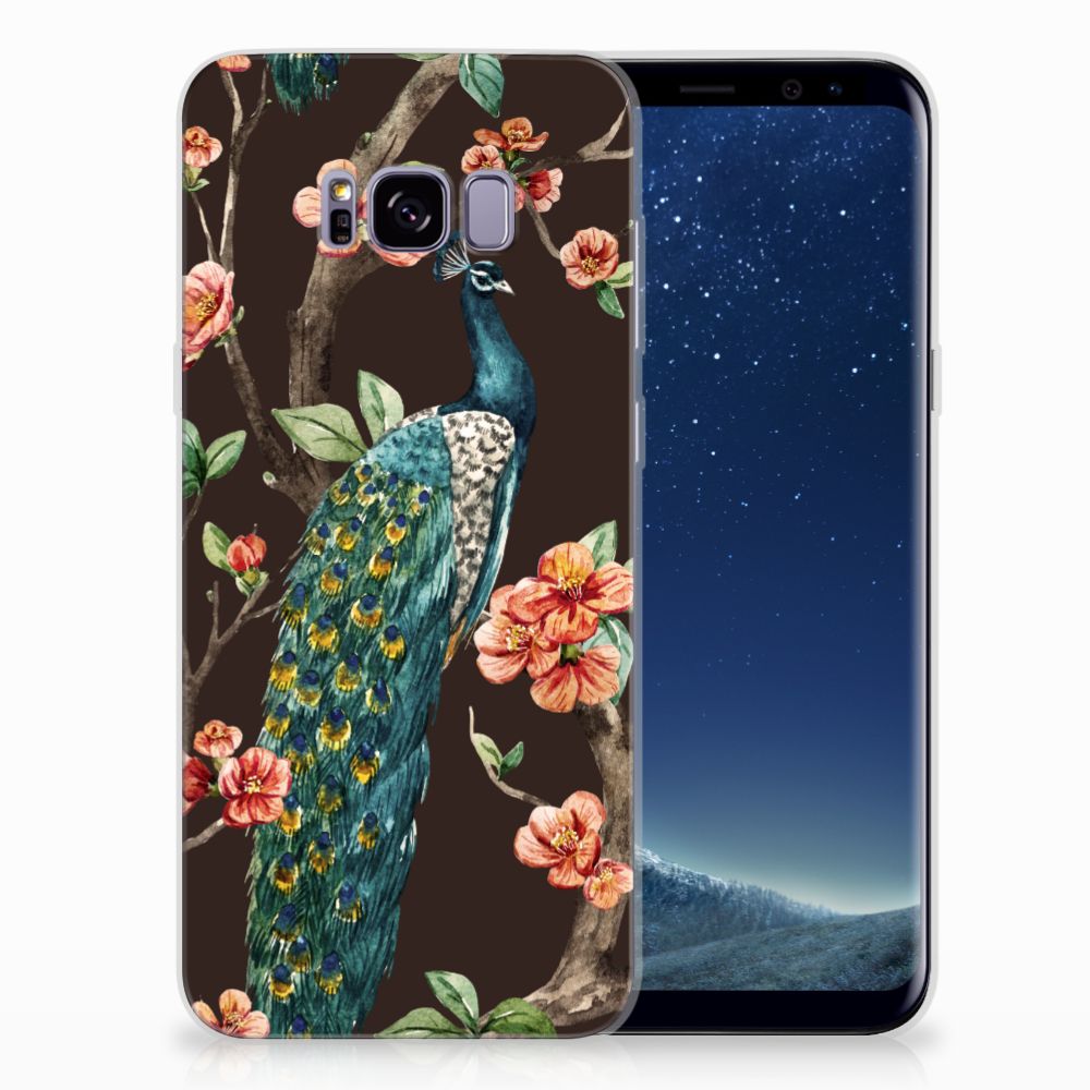 Samsung Galaxy S8 Plus TPU Hoesje Pauw met Bloemen