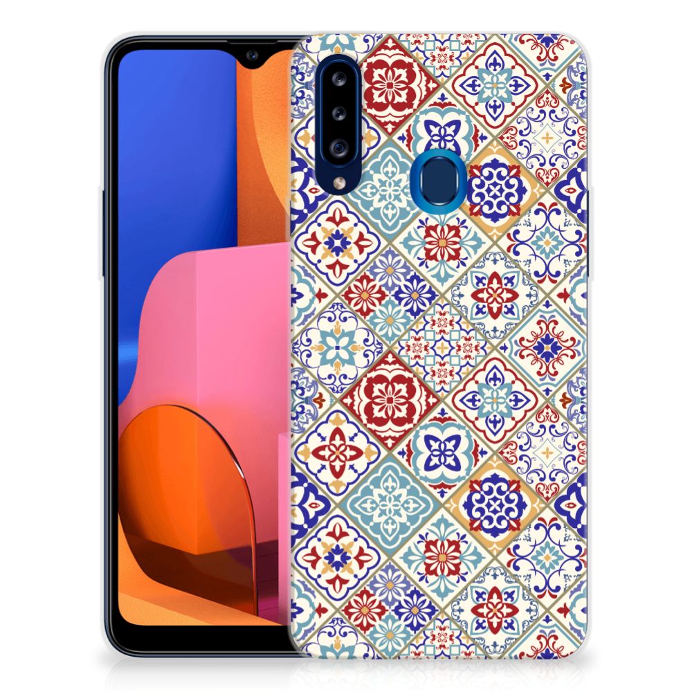Samsung Galaxy A20s TPU Siliconen Hoesje Tiles Color