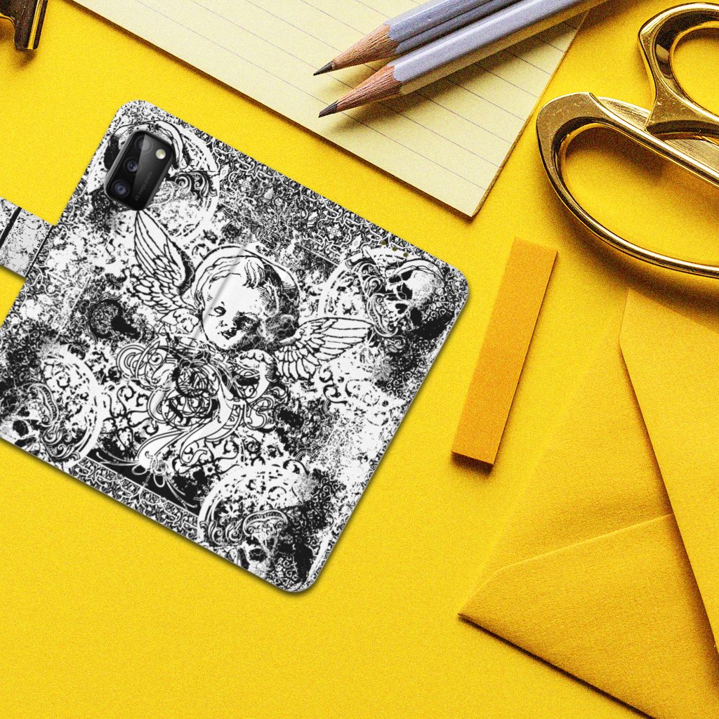 Telefoonhoesje met Naam Samsung Galaxy A41 Skulls Angel