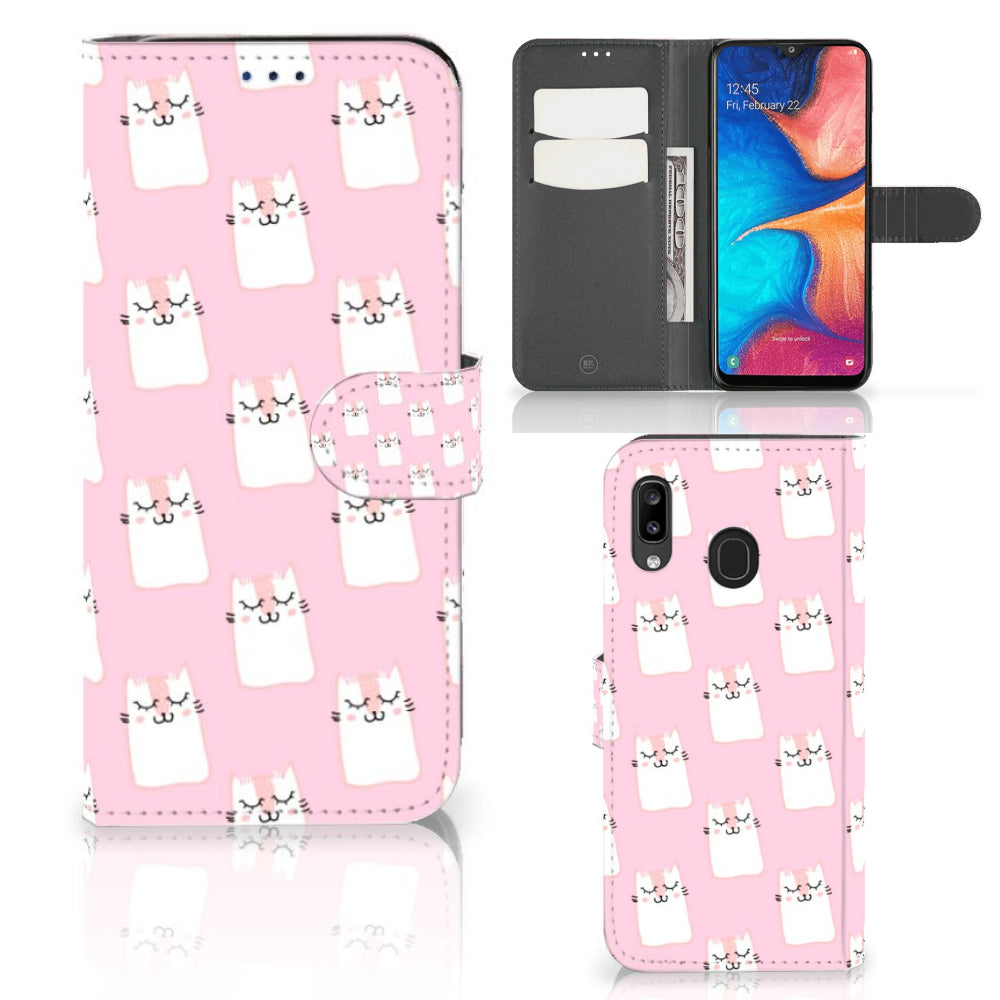 Samsung Galaxy A30 Telefoonhoesje met Pasjes Sleeping Cats