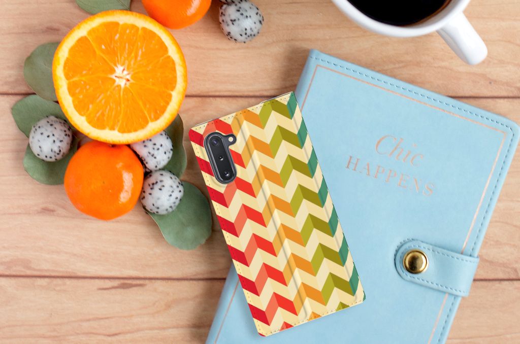 Samsung Galaxy Note 10 Hoesje met Magneet Zigzag Multi Color
