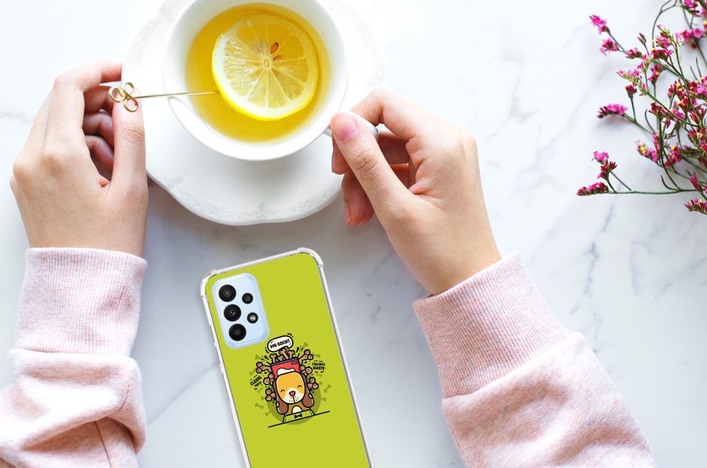 Samsung Galaxy A23 Stevig Bumper Hoesje Doggy Biscuit - B2C Telecom