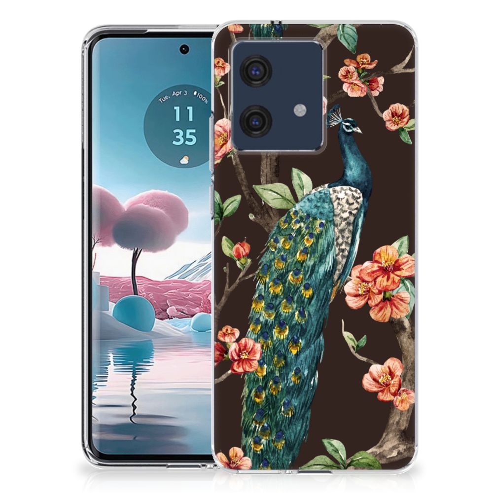 Motorola Edge 40 Neo TPU Hoesje Pauw met Bloemen