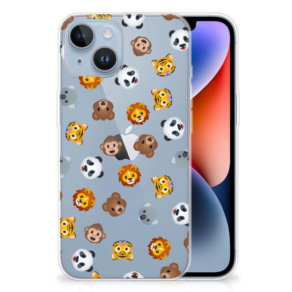 TPU bumper voor Apple iPhone 14 Dieren Emojis met schattige dierlijke emoji's zoals leeuw đĻ, panda đŧ, en tijger đ
.