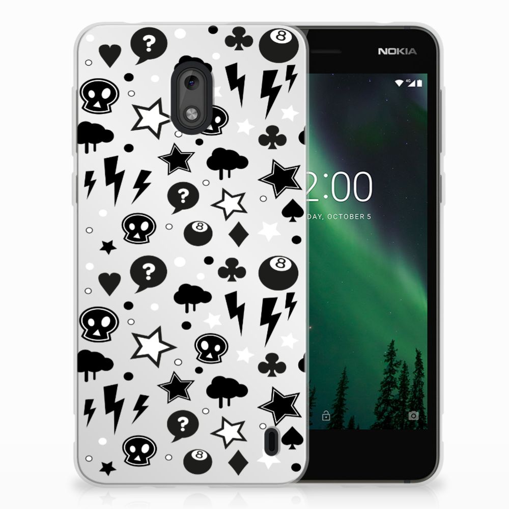 Silicone Back Case Nokia 2 Silver Punk