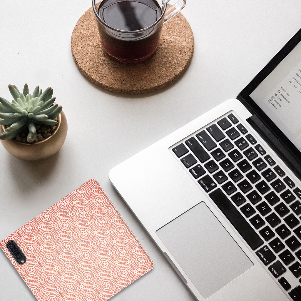 Samsung Galaxy A50 Hoesje met Magneet Pattern Orange