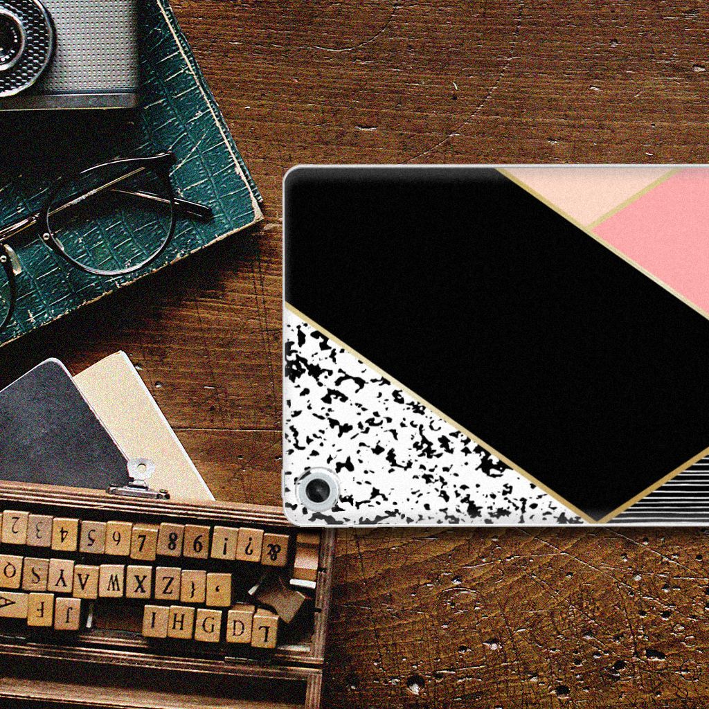 Lenovo Tab M10 Plus (3e generatie) Back Cover Zwart Roze Vormen