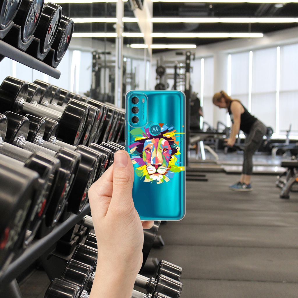 Motorola Moto G71 5G Telefoonhoesje met Naam Lion Color B2C Telecom